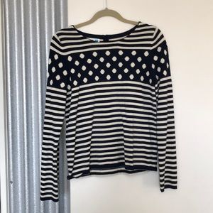 Anthropologie Navy and White Sweater